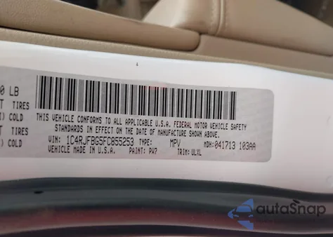 2015 Jeep Grand Cherokee Limited from USA, damaged, VIN 1C4RJFBG5FC855253